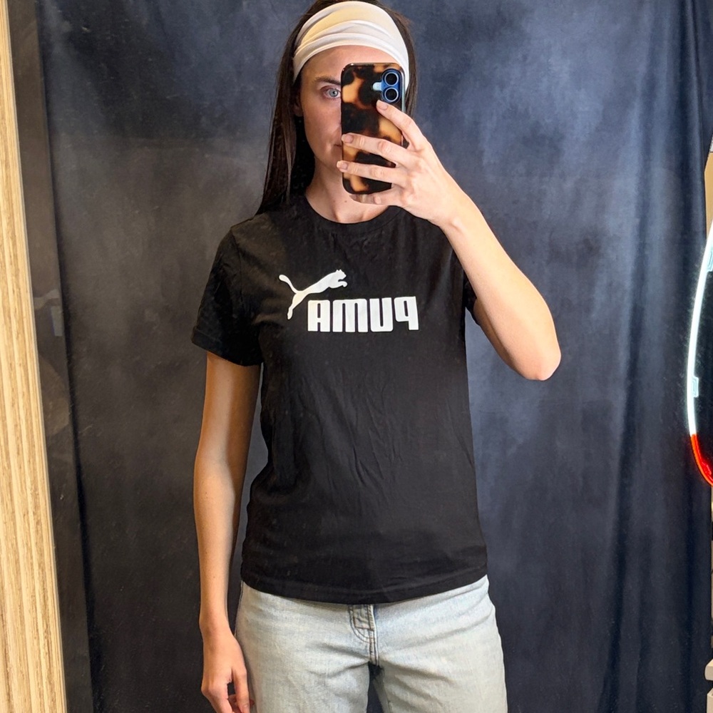 Puma Classic Black Tee with White Logo